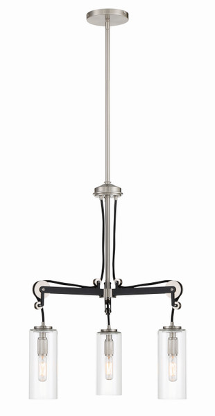 Minka-Lavery - 2898-691 - Three Light Chandelier - Pullman Junction - Coal w/Brushed Nickel