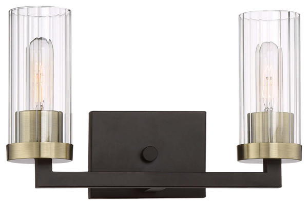 Minka-Lavery - 3042-560 - Two Light Bath - Ainsley Court - Aged Kinston Bronze w/Brushed Brass Highlights