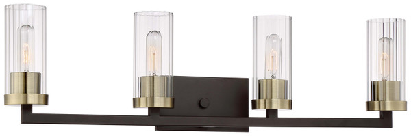 Minka-Lavery - 3044-560 - Four Light Bath - Ainsley Court - Aged Kinston Bronze w/Brushed Brass Highlights