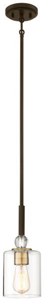 Minka-Lavery - 3070-416 - One Light Mini Pendant - Studio 5 - Painted Bronze w/Natural Brushed Brass