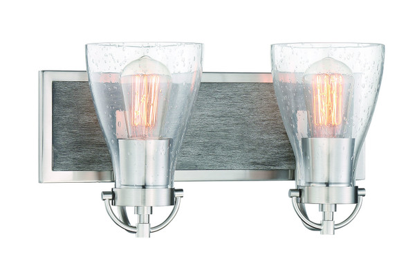 Minka-Lavery - 3342-098 - Two Light Bath - Garrison - Brush Nickel w/Shale Wood