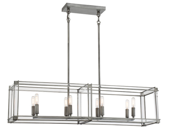 Minka-Lavery - 3858-756 - Eight Light Island Pendant - Langen Square - Antique Nickel