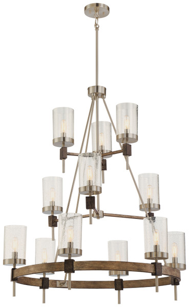 Minka-Lavery - 4641-106 - 12 Light Chandelier - Bridlewood - Stone Grey w/Brushed Nickel