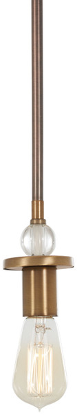 Minka-Lavery - 4731-113 - One Light Mini Pendant - Safra - Harvard Court Bronze w/Natural Brushed Brass