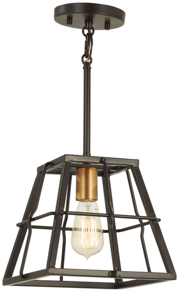 Minka-Lavery - 4761-416 - One Light Mini Pendant - Keely Calle - Painted Bronze w/Natural Brushed Brass