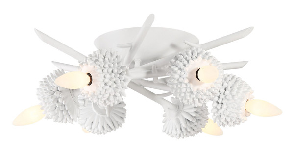 Minka-Lavery - 5904-655 - Six Light Flush Mount - North Fork by Robin Baron - Sand White