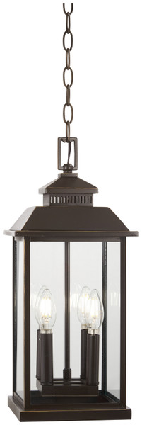 Minka-Lavery - 72594-143C - Four Light Chain Hung Lantern - Miner's Loft - Oil Rubbed Bronze w/Gold Highlights