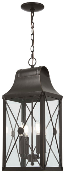 Minka-Lavery - 73297-143C - Four Light Outdoor Chain Hung - De Luz - Oil Rubbed Bronze w/Gold Highlights