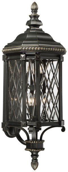 Minka-Lavery - 9323-585 - Six Light Outdoor Wall Mount - Bexley Manor - Black w/Gold Highlights