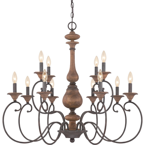 Quoizel - ABN5012RK - 12 Light Chandelier - Auburn - Rustic Black