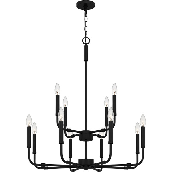 Quoizel - ABR5128MBK - 12 Light Chandelier - Abner - Matte Black
