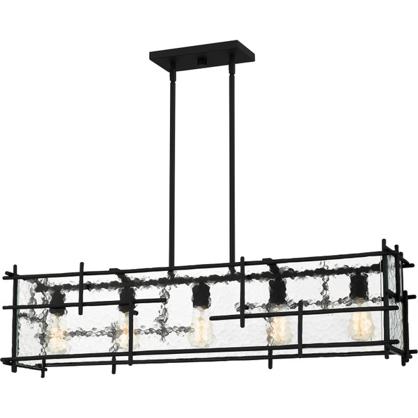 Quoizel - DPN538MBK - Five Light Linear Chandelier - Daphne - Matte Black