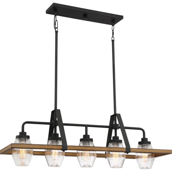 Quoizel - GUI540GK - Five Light Island Chandelier - Guilford - Grey Ash