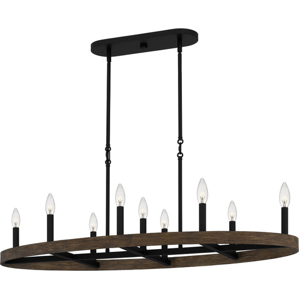 Quoizel - HDR842MBK - Nine Light Linear Chandelier - Hendrix - Matte Black