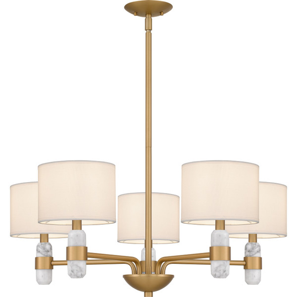 Quoizel - KMB5030BWS - Five Light Chandelier - Kimberly - Brushed Weathered Brass