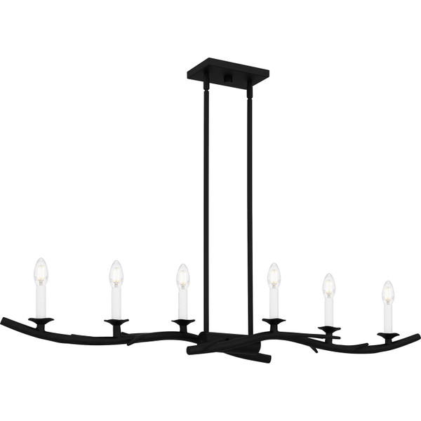 Quoizel - OAK644EK - Six Light Linear Chandelier - Oakley - Earth Black