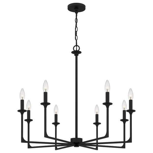 Quoizel - PRC5032MBK - Eight Light Chandelier - Prescott - Matte Black