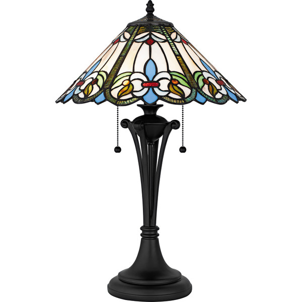 Quoizel - TF6764MBK - Two Light Table Lamp - Tiffany - Matte Black