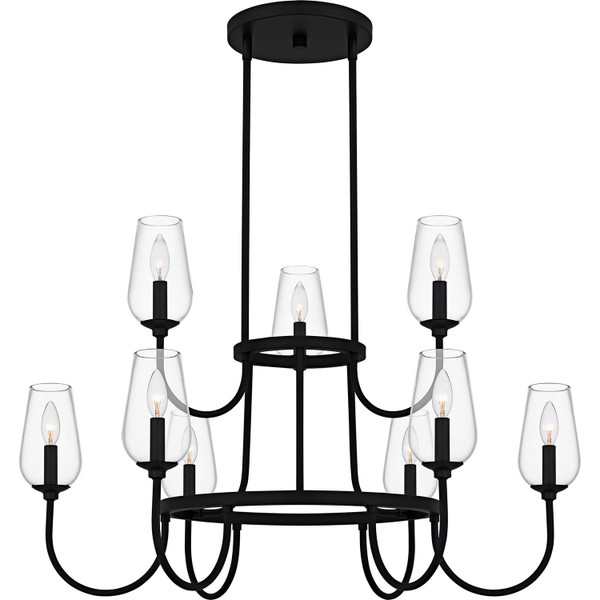 Quoizel - VSC5036MBK - Nine Light Chandelier - Viscount - Matte Black