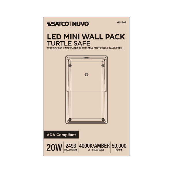 Satco - 65-888 - LED Turtle Safe Wall Pack - Black