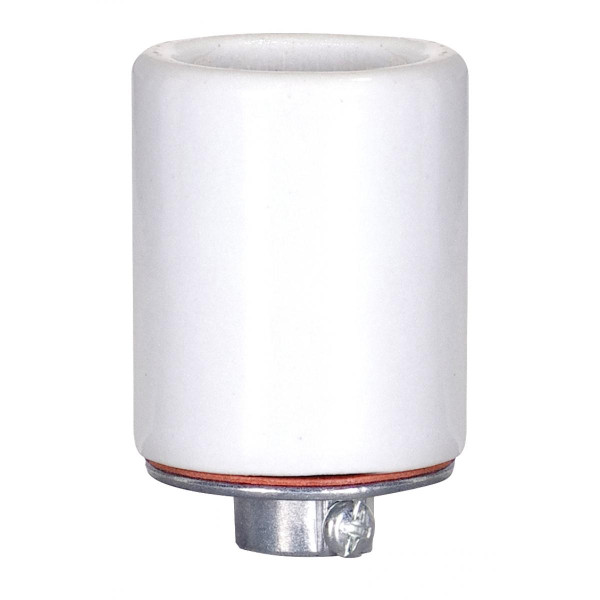 Satco - 80-1078 - Keyless Porcelain Socket With Metal 1/4 Ips Cap - Glazed