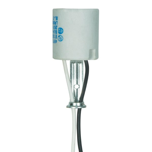 Satco - 80-1224 - Keyless Porcelain Socket With Hickey - White