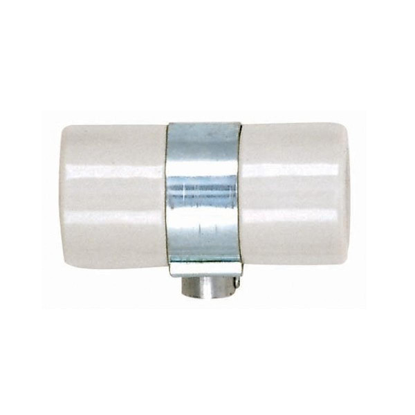 Satco - 80-1226 - Twin Porcelain Socket With Flange Bushing Cap - Glazed White