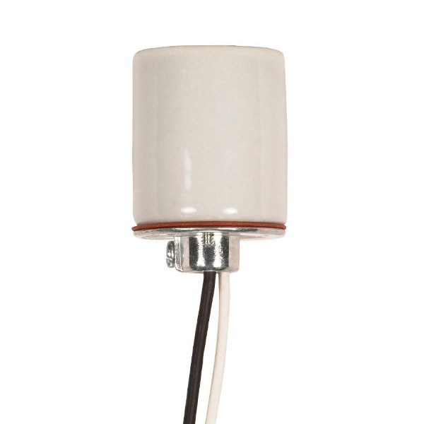 Satco - 80-1278 - Keyless Porcelain Socket With 1/8 Ip Cap - Glazed White