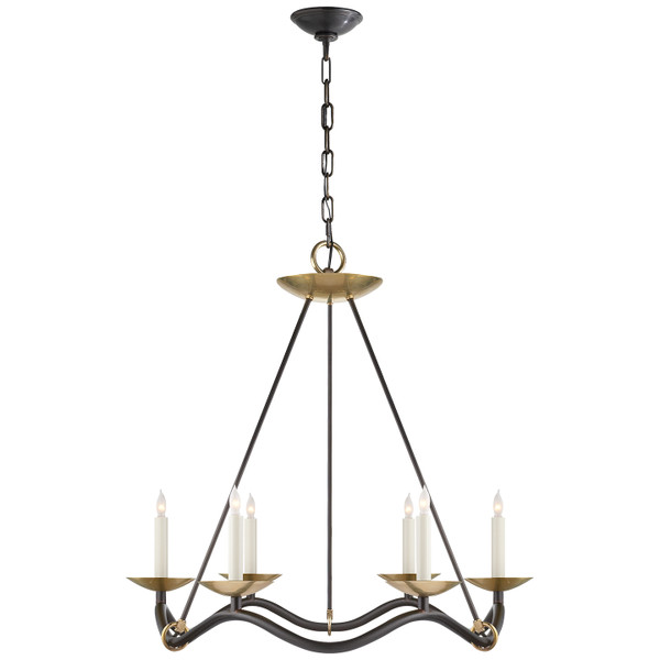 Visual Comfort Signature - S 5040AI - Six Light Chandelier - Choros - Aged Iron