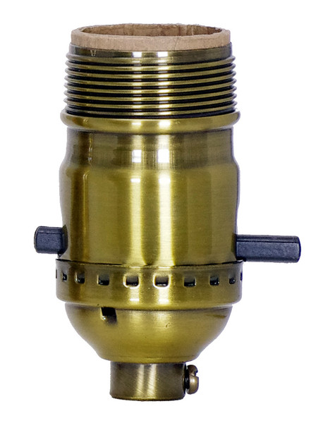 Satco - 80-2442 - On-Off Push Thru Socket - Antique Brass