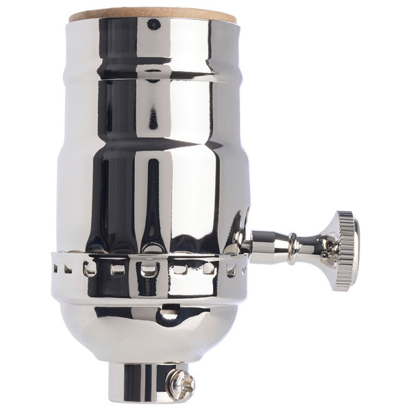 Satco - 90-1670 - On-Off Turn Knob Socket - Polished Nickel