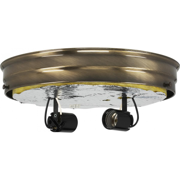 Satco - 90-767 - Two Light Ceiling Pan - Antique Brass