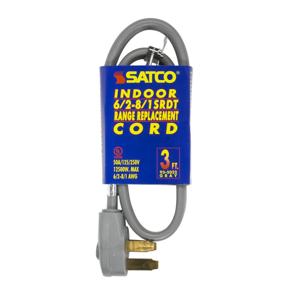 Satco - 93-5032 - 3 Foot 3 Wire Heavy Duty Replacement Range Cord