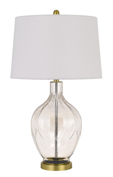 Cal Lighting - BO-2971TB - One Light Table Lamp - Bancroft - Clear/Antique Brass