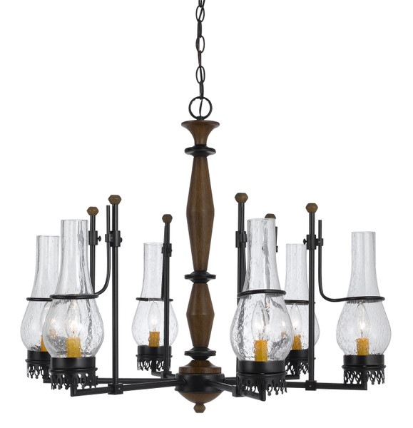 Cal Lighting - FX-3564/6 - Six Light Chandelier - TRENTON - Metal/Wood