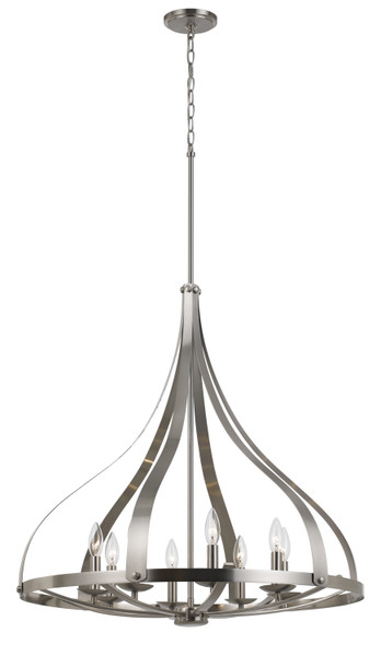 Cal Lighting - FX-3589-8 - Eight Light Chandelier - MERIDIAN - Brushed Steel
