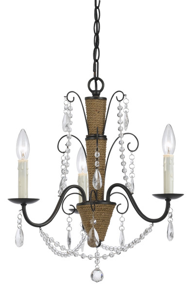 Cal Lighting - FX-3592-3 - Three Light Chandelier - ANTIGO - Rattan/Crystal