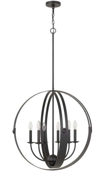 Cal Lighting - FX-3737-6 - Six Light Chandelier - Valais - Matte Black