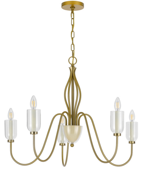 Cal Lighting - FX-3818-5 - Five Light Chandelier - Kalamaria - Antique Brass