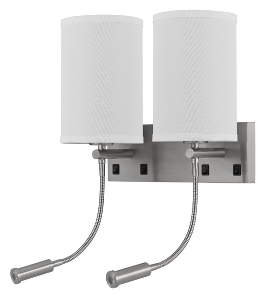 Cal Lighting - LA-8045W2L-1 - Two Light Wall Lamp - Lakewood - Brushed Steel