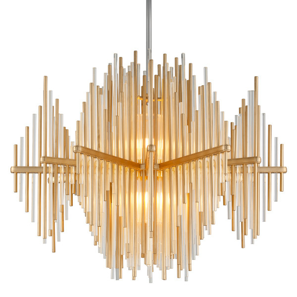 Corbett Lighting - 238-43-GL/SS - Two Light Chandelier - Theory - Gold Leaf