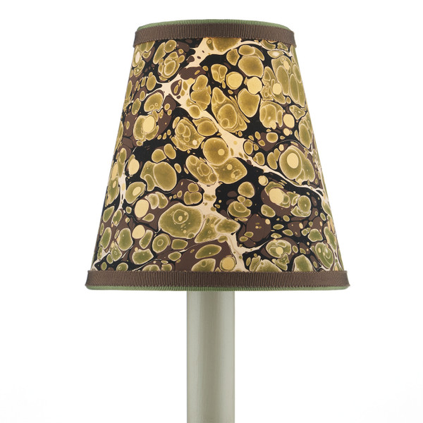 Currey and Company - 0900-0021 - Chandelier Shade - Marble - Green/Chocolate/Mustard