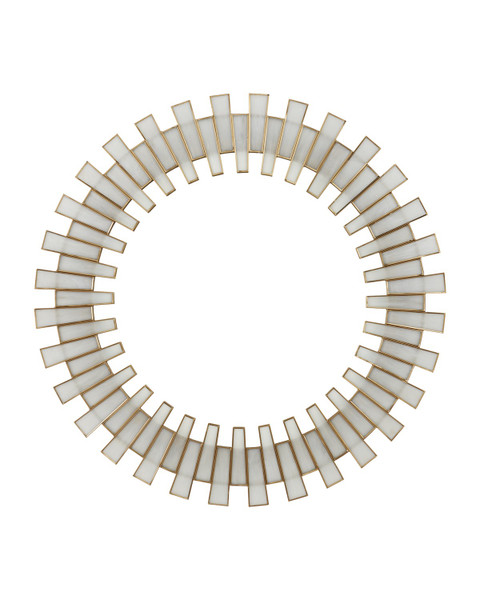 Currey and Company - 1000-0145 - Mirror - Glasdele - Antique Brass/White