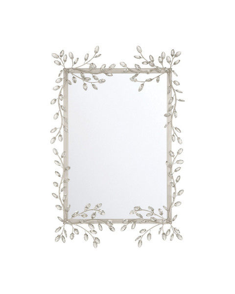 Currey and Company - 1000-0162 - Mirror - Forget-Me-Not - Clear/Silver Leaf