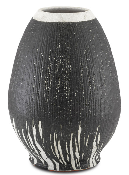 Currey and Company - 1200-0314 - Urn - Chartwell Urn - Textured Black/White
