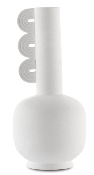 Currey and Company - 1200-0399 - Vase - Happy 40 Collection - Textured White