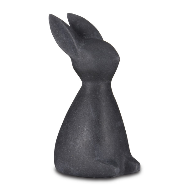 Currey and Company - 1200-0655 - Rabbit - Black Marble Rabbit - Black