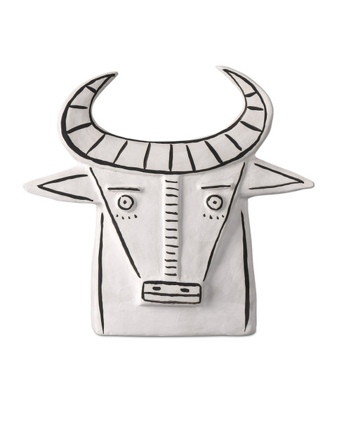 Currey and Company - 1200-0791 - Frank the Bull - Frank the Bull - Washed White/Black