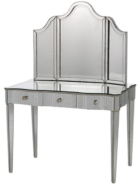 Currey and Company - 1300 - Mirror - Gilda - Granello Silver Leaf