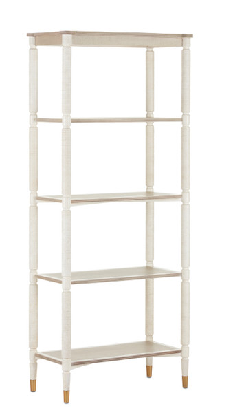 Currey and Company - 3000-0203 - Etagere - Aster - Off-White/Fog/Brass